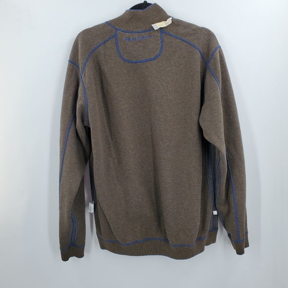 Tommy Bahama Pullover Half Zip Sweater Blue Cotton - Picture 7 of 8